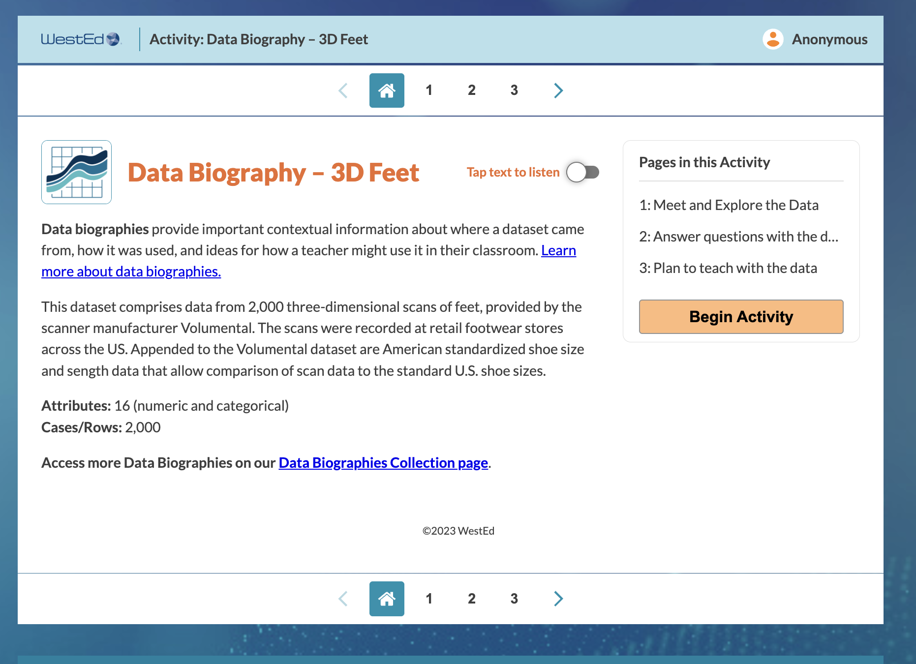 3D Feet data biography